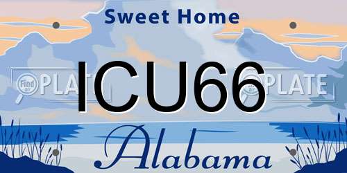 ICU66 Alabama License Plate