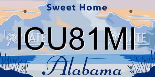 ICU81MI Alabama License Plate