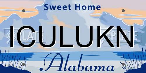 ICULUKN Alabama License Plate