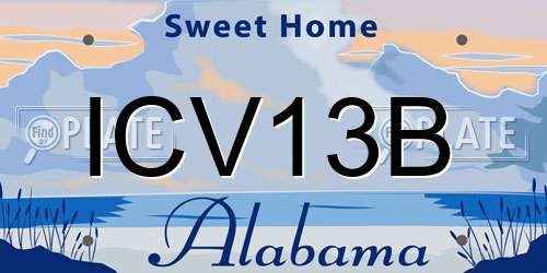 ICV13B Alabama License Plate