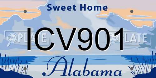ICV901 Alabama License Plate