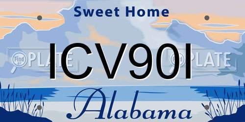ICV90I Alabama License Plate