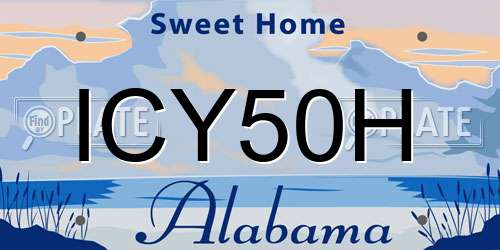 ICY50H Alabama License Plate