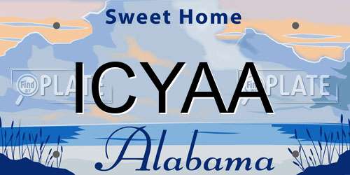ICYAA Alabama License Plate