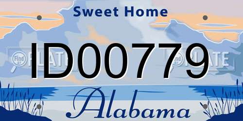 ID00779 Alabama License Plate