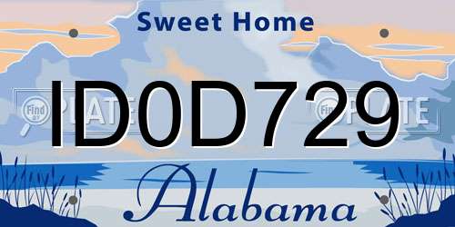ID0D729 Alabama License Plate