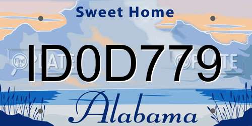 ID0D779 Alabama License Plate