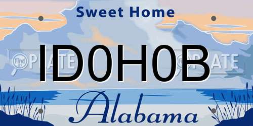ID0H0B Alabama License Plate