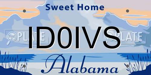 ID0IVS Alabama License Plate