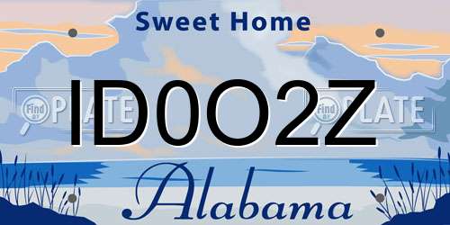 ID0O2Z Alabama License Plate