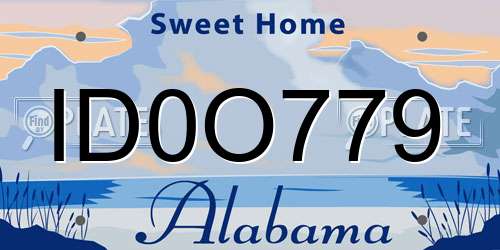 ID0O779 Alabama License Plate