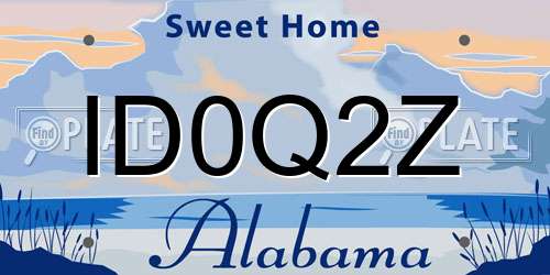 ID0Q2Z Alabama License Plate