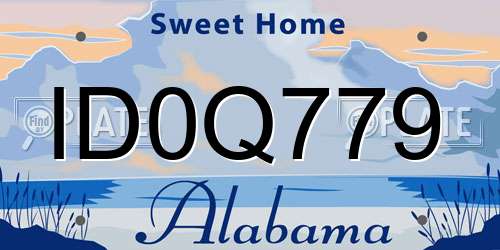 ID0Q779 Alabama License Plate