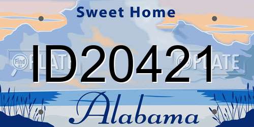 ID20421 Alabama License Plate