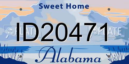ID20471 Alabama License Plate