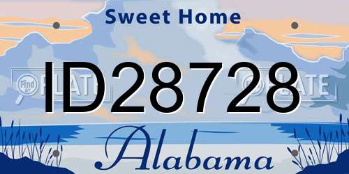 ID28728 Alabama License Plate