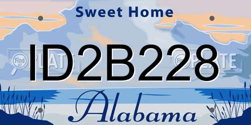 ID2B228 Alabama License Plate