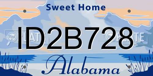 ID2B728 Alabama License Plate