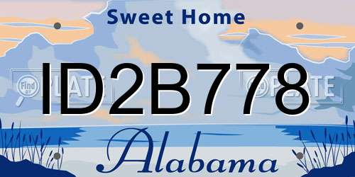 ID2B778 Alabama License Plate