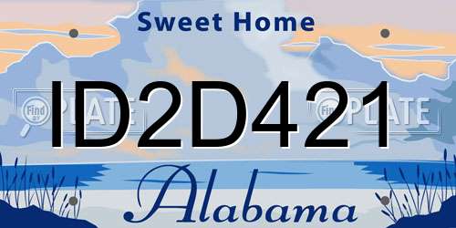 ID2D421 Alabama License Plate