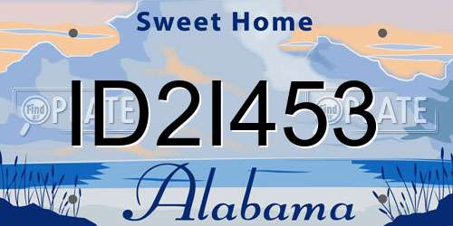 ID2I453 Alabama License Plate