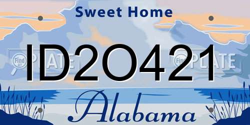 ID2O421 Alabama License Plate