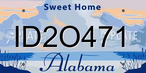 ID2O471 Alabama License Plate