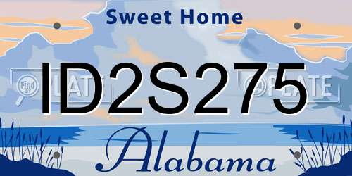 ID2S275 Alabama License Plate