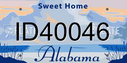 ID40046 Alabama License Plate