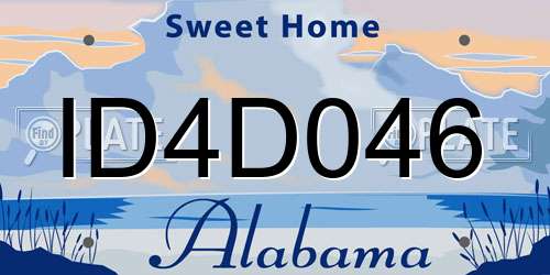 ID4D046 Alabama License Plate