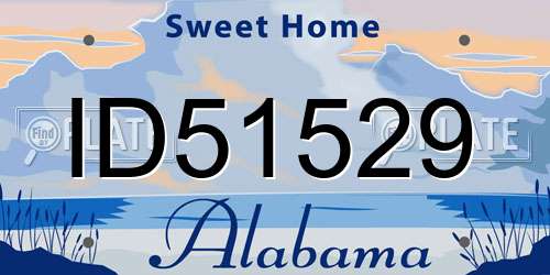 ID51529 Alabama License Plate