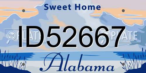 ID52667 Alabama License Plate