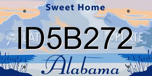 ID5B272 Alabama License Plate