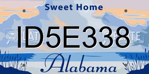 ID5E338 Alabama License Plate