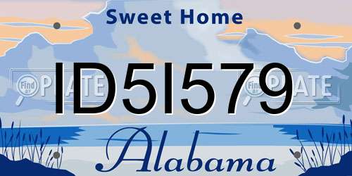 ID5I579 Alabama License Plate
