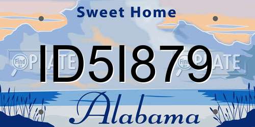 ID5I879 Alabama License Plate
