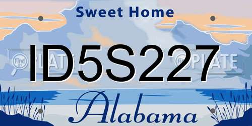 ID5S227 Alabama License Plate