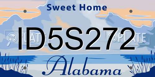 ID5S272 Alabama License Plate
