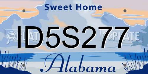 ID5S277 Alabama License Plate