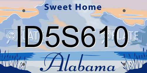 ID5S610 Alabama License Plate