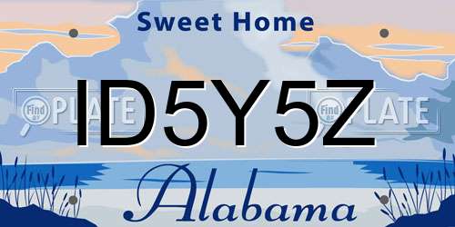 ID5Y5Z Alabama License Plate