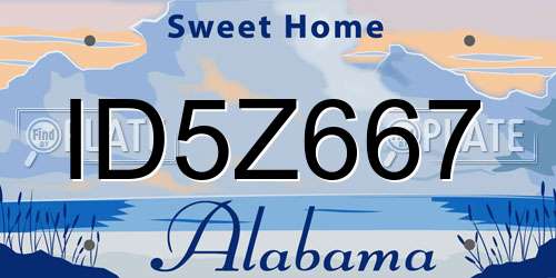 ID5Z667 Alabama License Plate