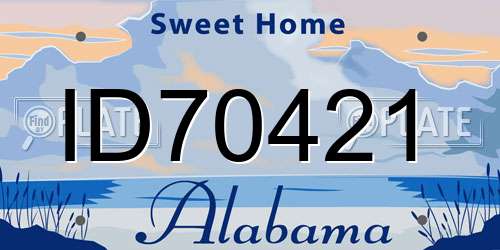 ID70421 Alabama License Plate