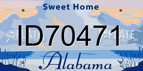 ID70471 Alabama License Plate