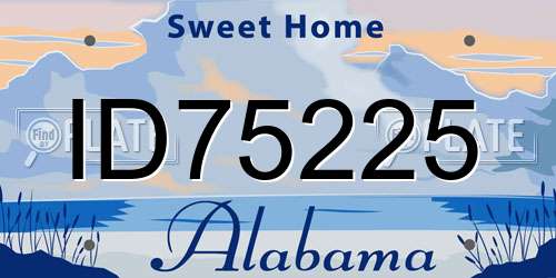 ID75225 Alabama License Plate