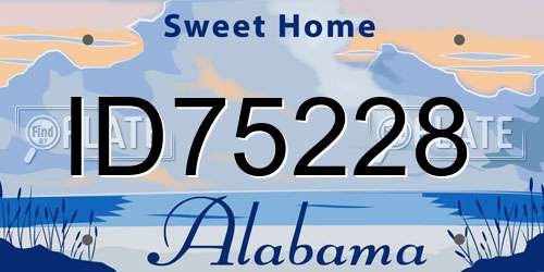 ID75228 Alabama License Plate