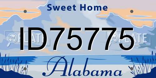 ID75775 Alabama License Plate