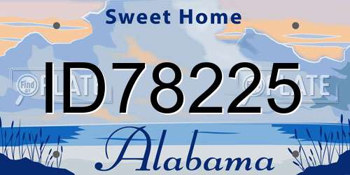ID78225 Alabama License Plate