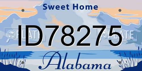 ID78275 Alabama License Plate