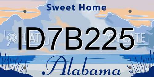 ID7B225 Alabama License Plate